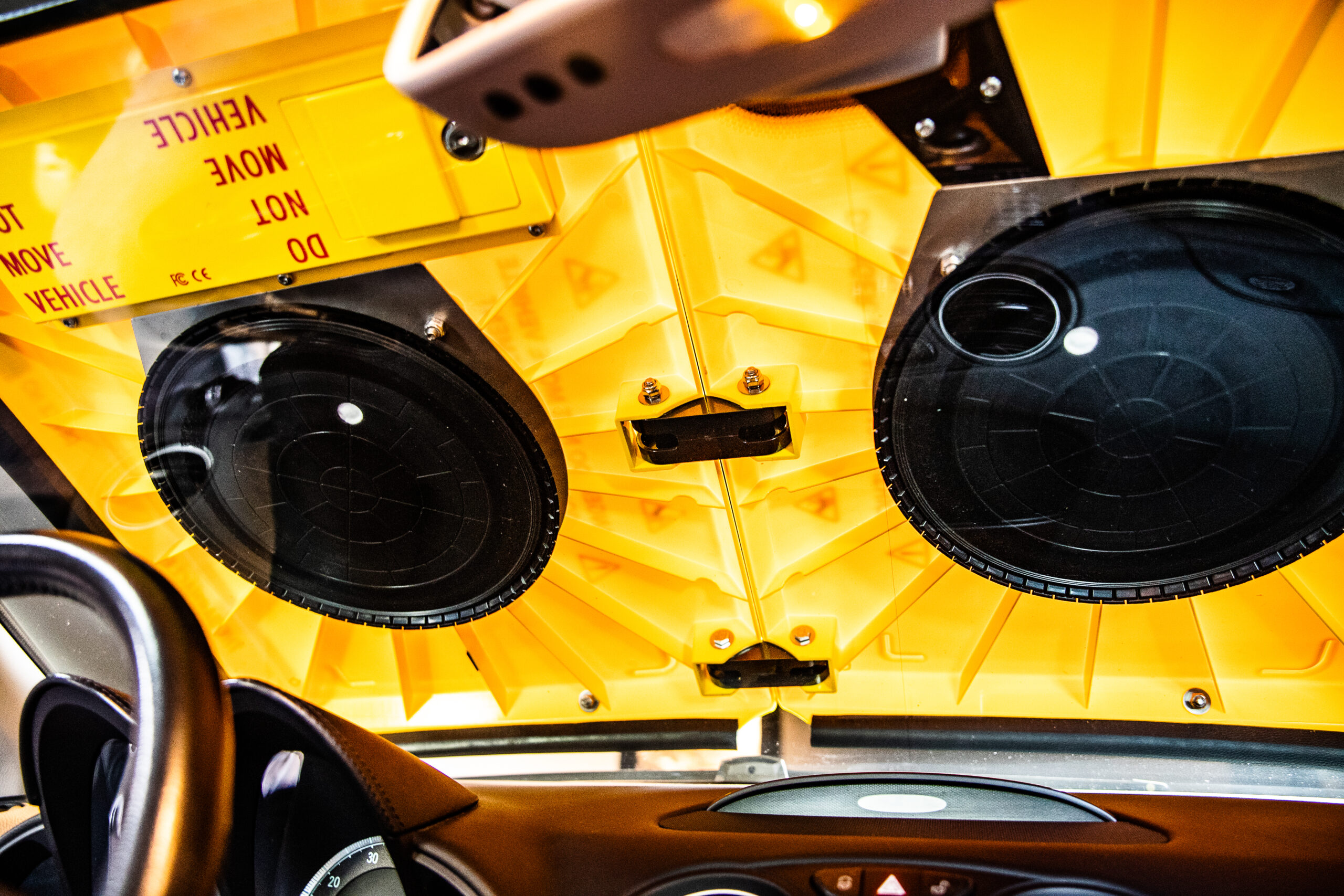 The Barnacle as it's seen from inside a vehicle.